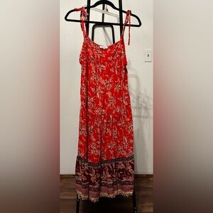 Floral Red and Burgundy Sundress